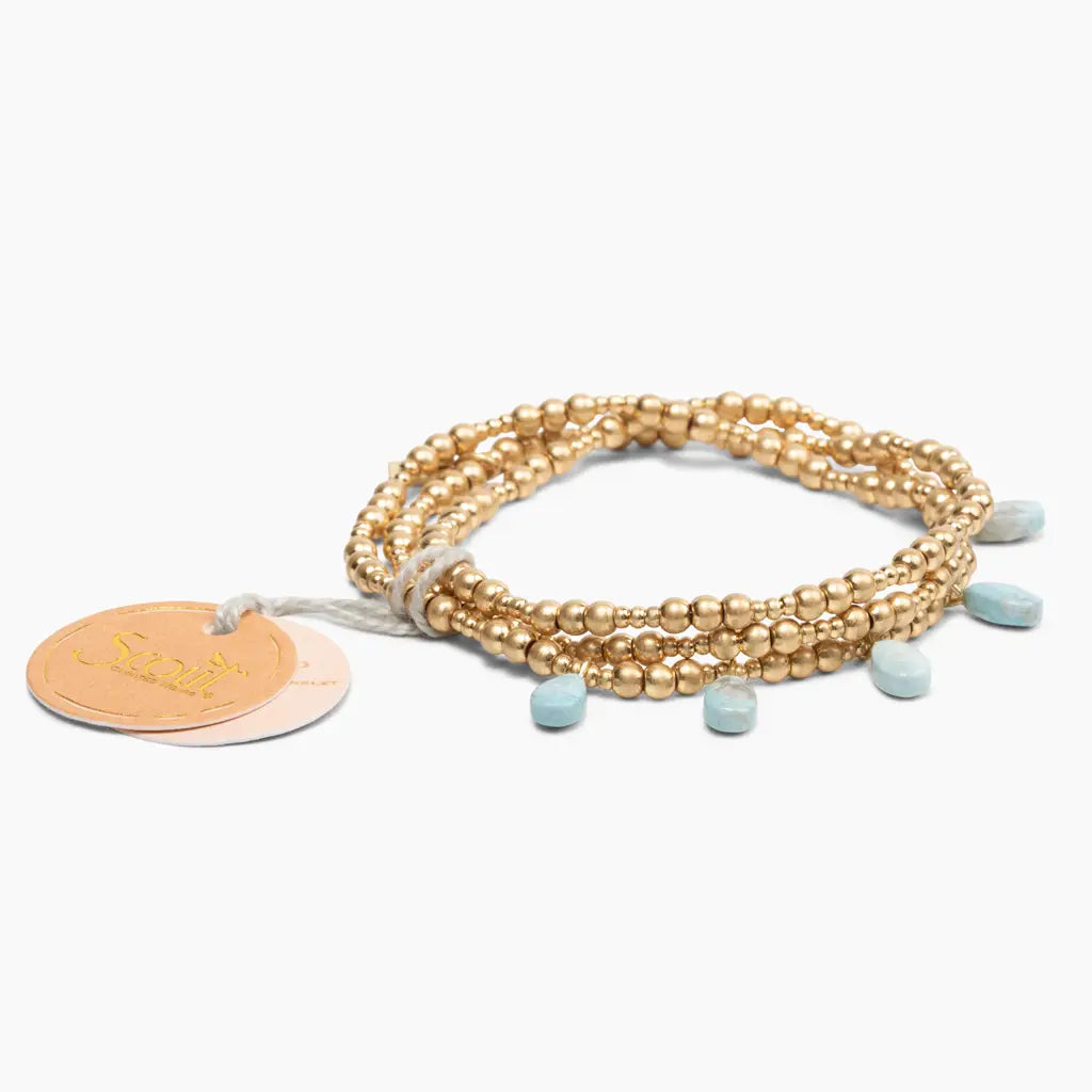 Metal Wrap -Timeless/Blue Howlite/Gold