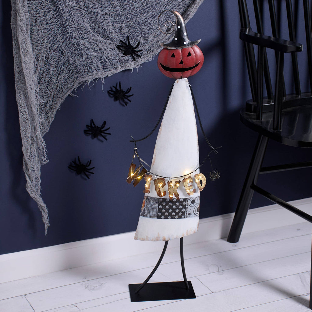 Lighted Wicked Pumpkin Sitter