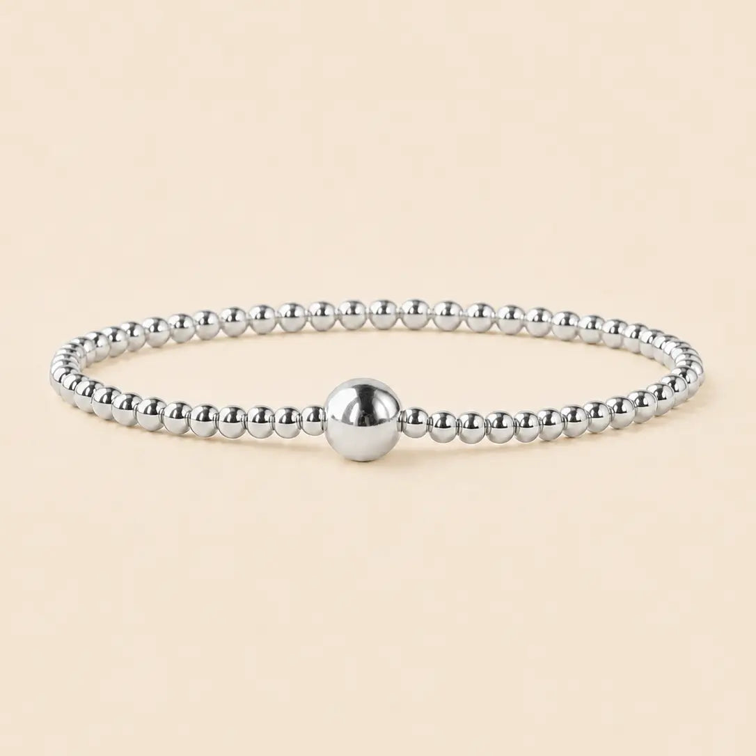 Tarnish Resistant Mixed Metal Beaded Layering Bracelets