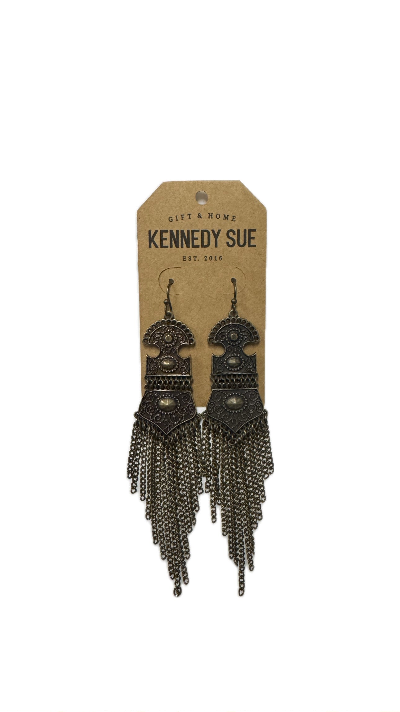 Bronze Metal Fringe Earrings