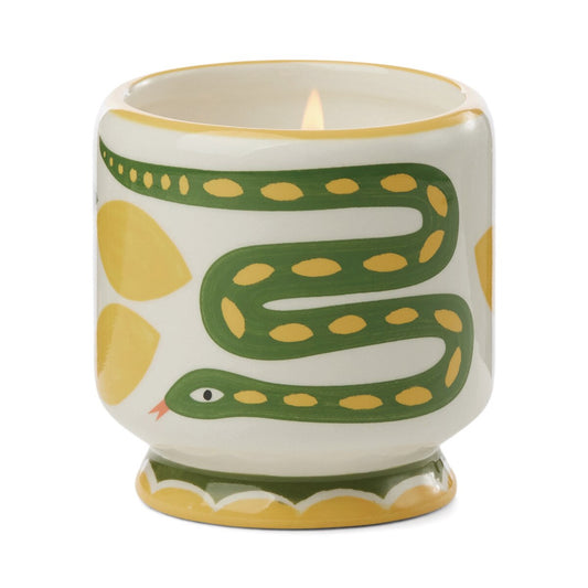 A Dopo Handpainted "Snake" Ceramic Candle - Wild Lemongrass