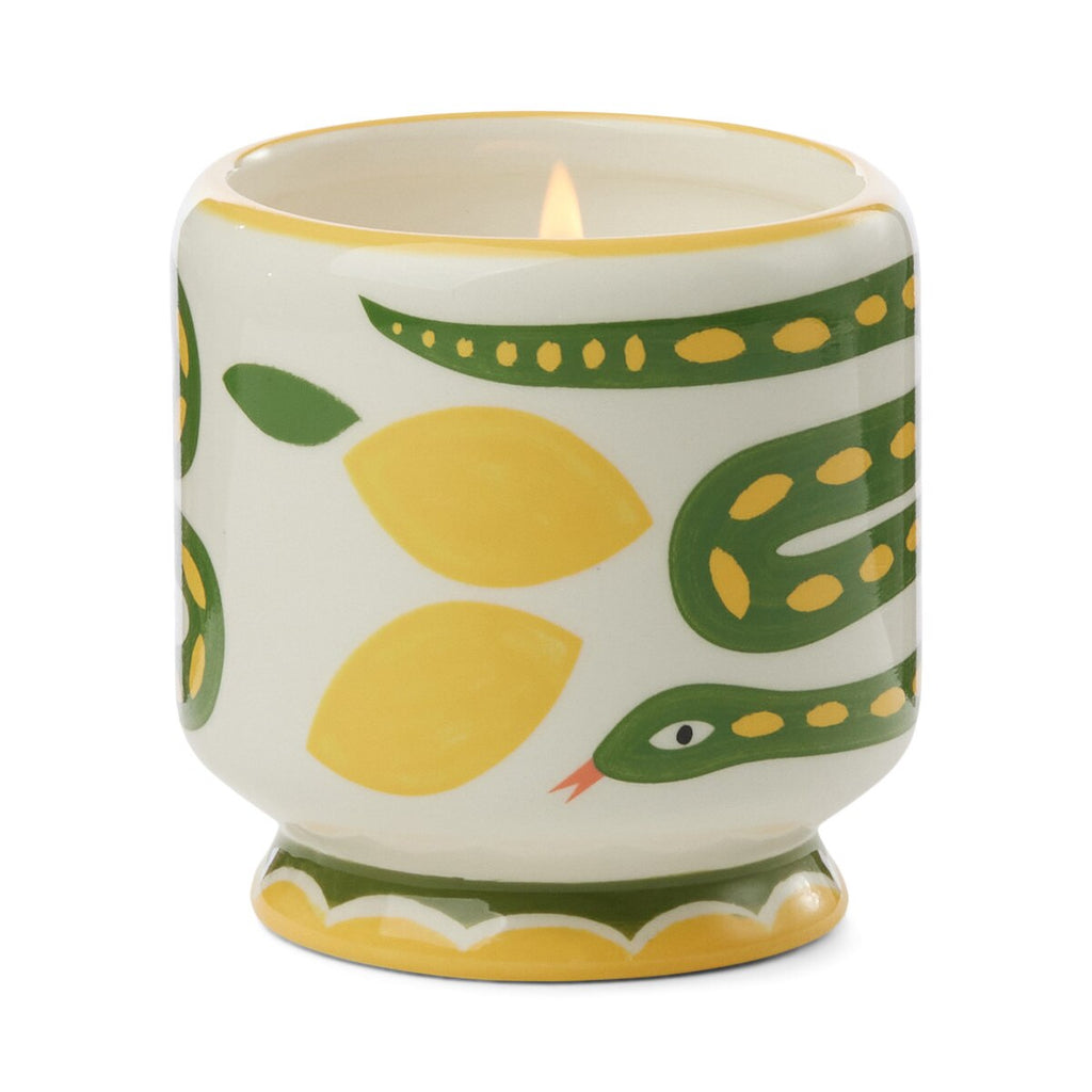 A Dopo Handpainted "Snake" Ceramic Candle - Wild Lemongrass