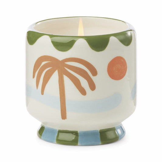 A Dopo Handpainted "Palm Tree" Ceramic Candle - Lush Palms