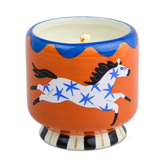 A Dopo Handpainted "Horse" Ceramic Candle - Sienna Sunset