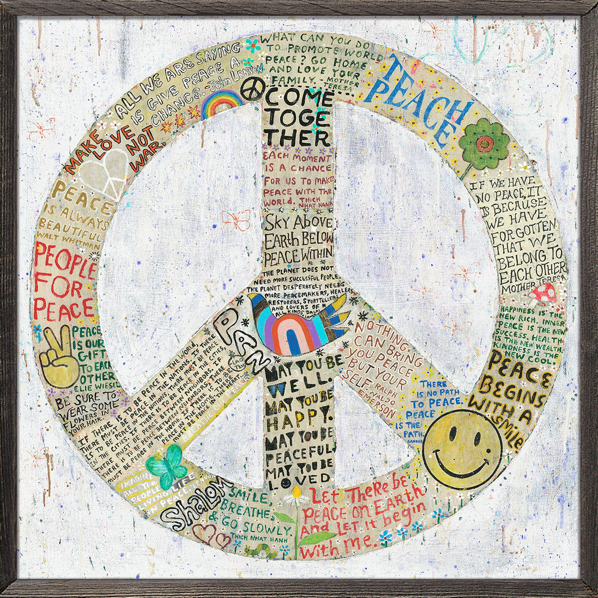 Choose Peace Art in White