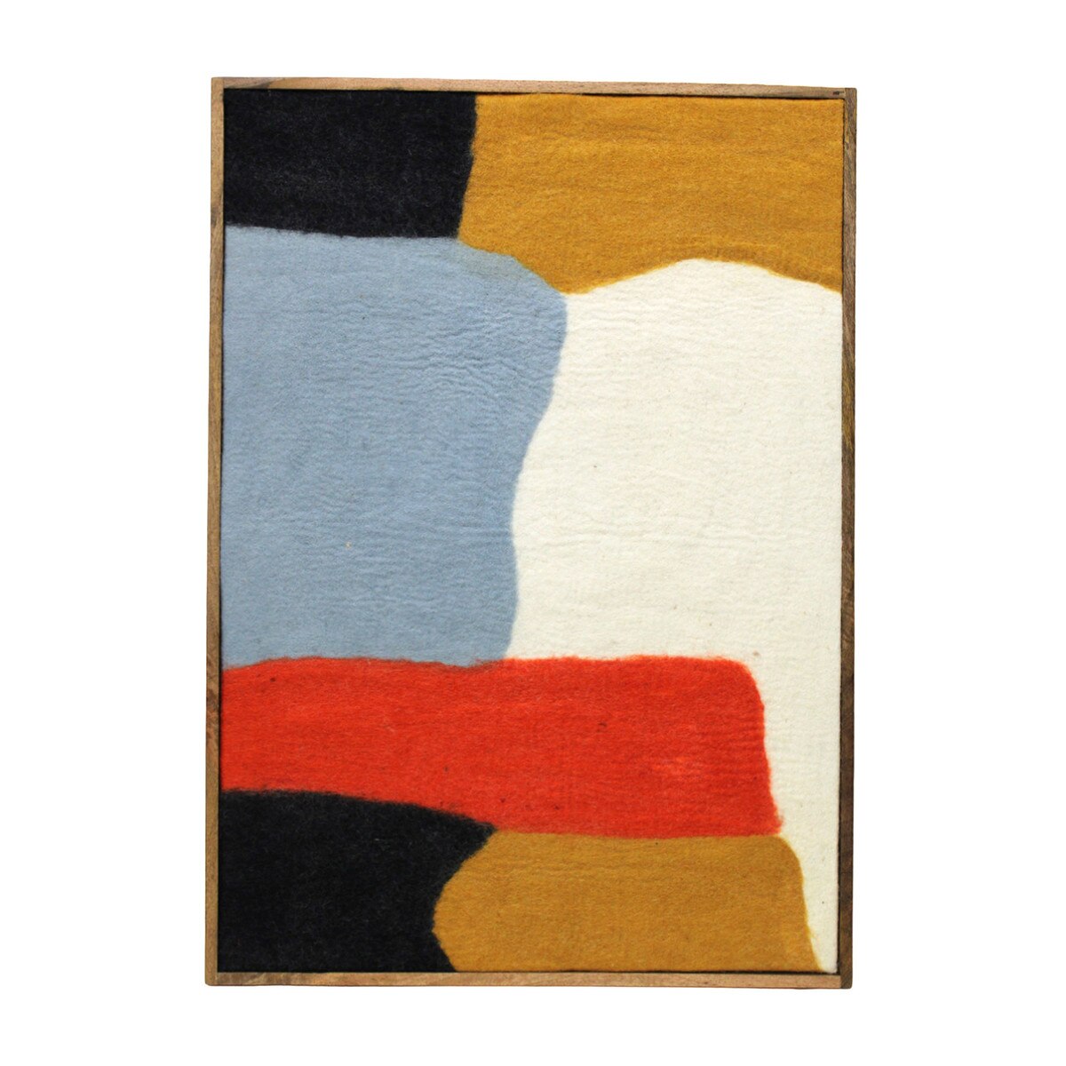 Abstract 2 Color Block Frame Wool Wall Art