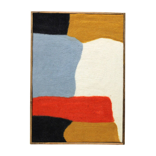 Abstract 2 Color Block Frame Wool Wall Art