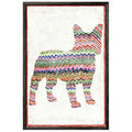 Frenchie with Zig Zags (Grey Wood) - Art Print