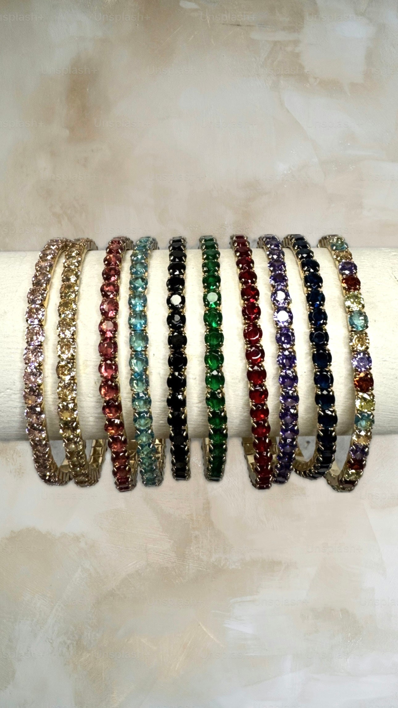 Square Crystal Stretch Stacking Bracelets