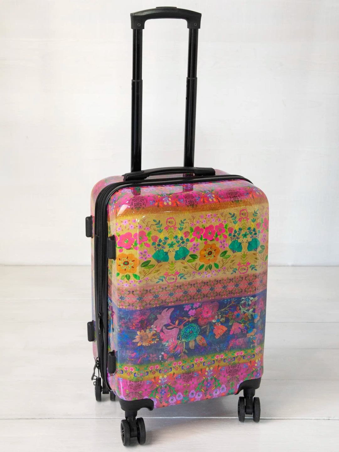 Travel Happy Carry-On Suitcase- Jewel Borders