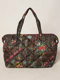 Puffy Weekender Bag - Crafted Bouquets Chocolate