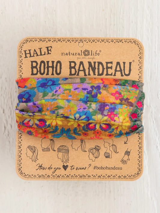 Half Boho Bandeau® Headband - Folk Flower Patchwork