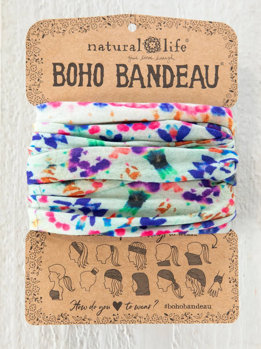 Full Boho Bandeau® Headband - Dark Cream Tie-Dye