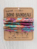 Velvet Boho Bandeau® Headband - 70s Striped Plum