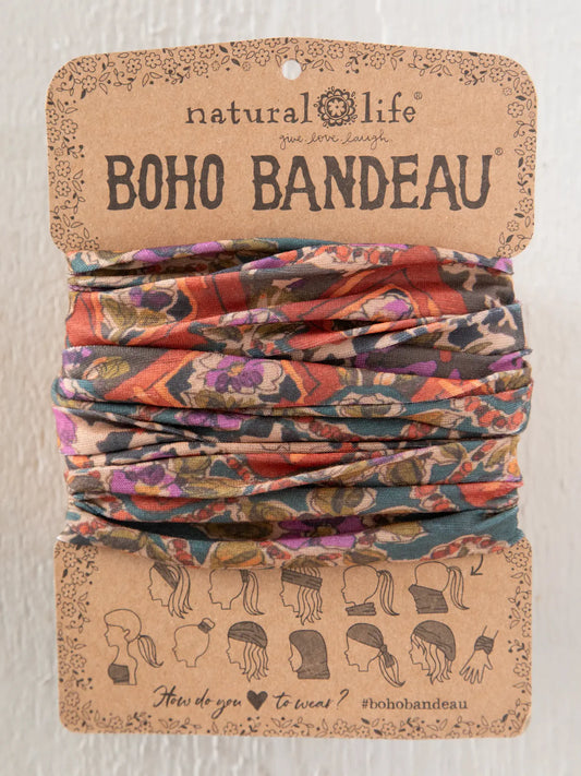 Full Boho Bandeau® Headband - Brown Tuscany Border