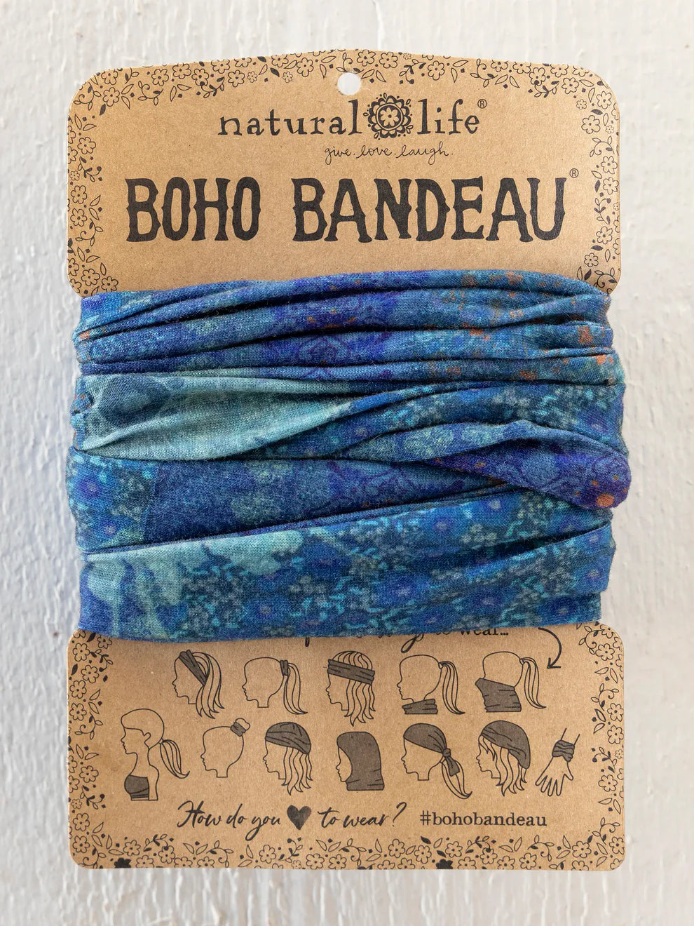 Full Boho Bandeau® Headband - Navy Patchwork