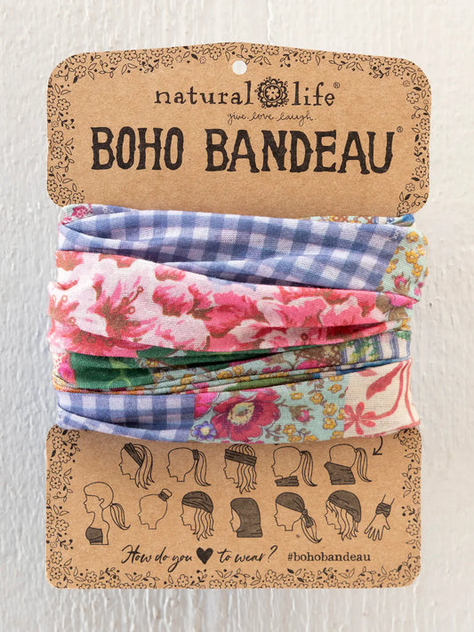 Full Boho Bandeau® Headband - Vintage Treasure Pink