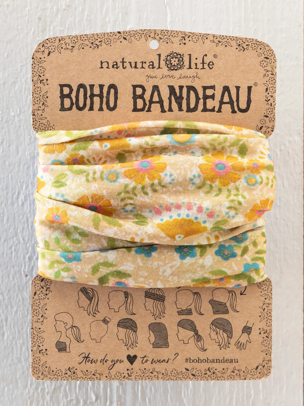 Full Boho Bandeau® Headband - Taupe Mandala