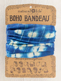 Full Boho Bandeau® Headband - Indigo Shibori Stamps