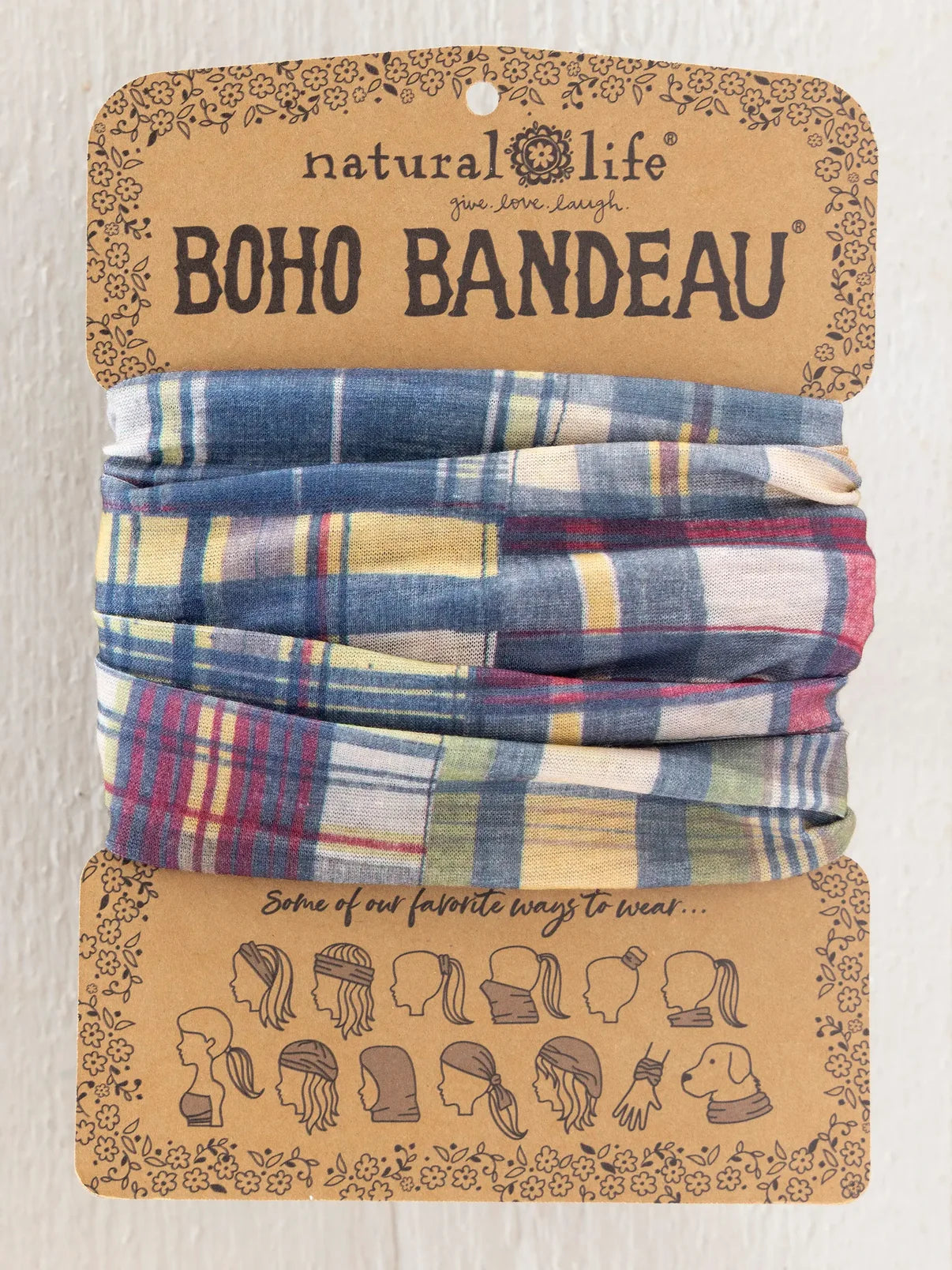 Full Boho Bandeau® Headband - Greenfield Madras Multi