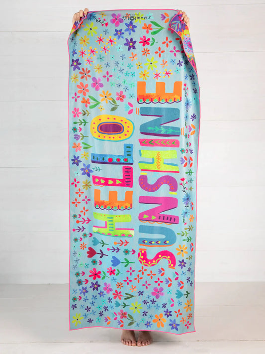 Double-Sided Microfiber Beach Towel -  Hello Sunshine