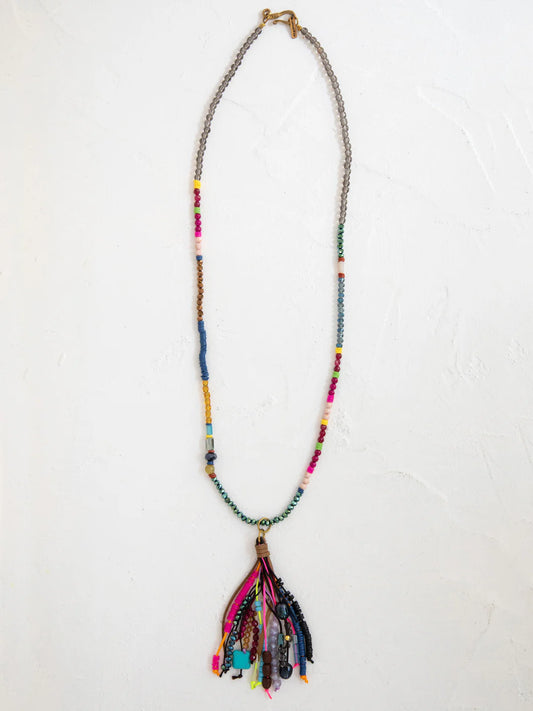 Boho Beaded Tassel Necklace