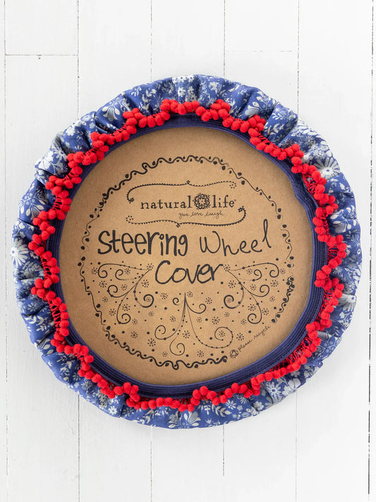 Steering Wheel Cover-Diamond Bandana Navy
