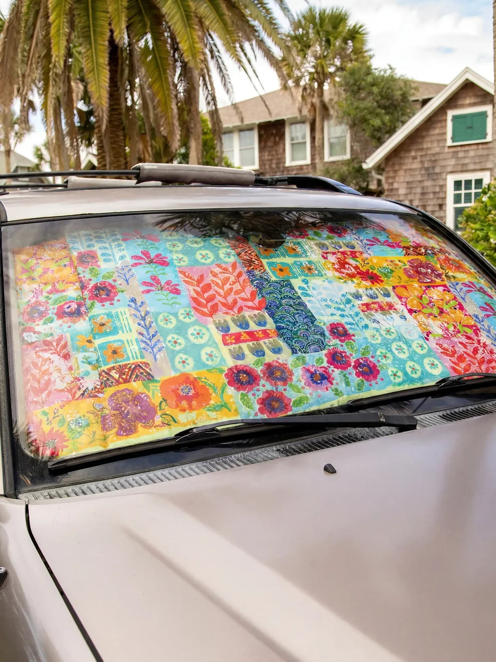 Car Sun Shade - Turquoise Patchwork