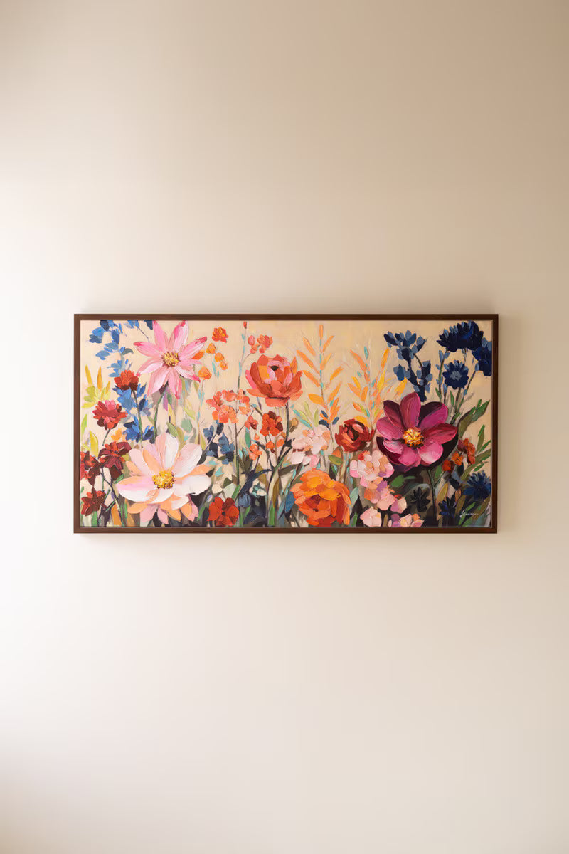 Framed Wild Flowers Painting