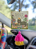 Car Air Freshener - Cat Was Asleep On Her Lap