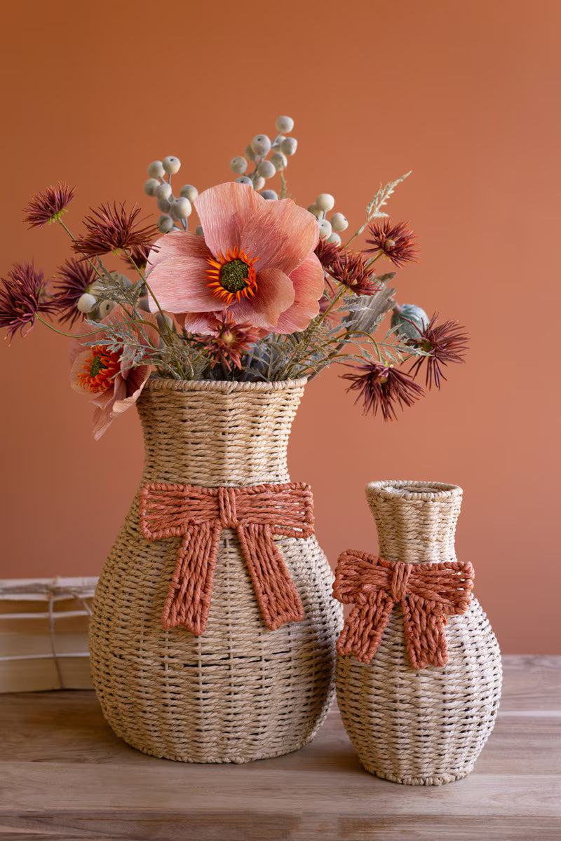 Twisted Paper Vases with Bows