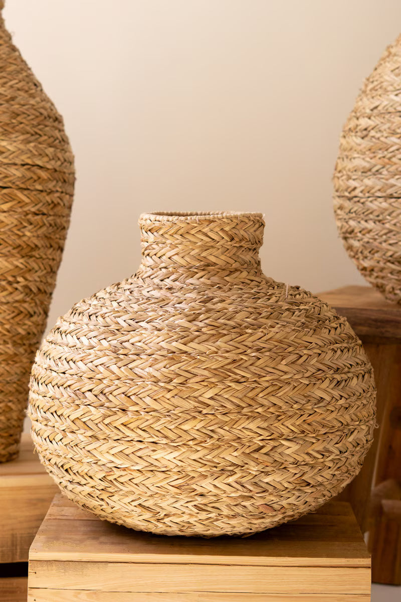Natural Seagrass Vessel Vases
