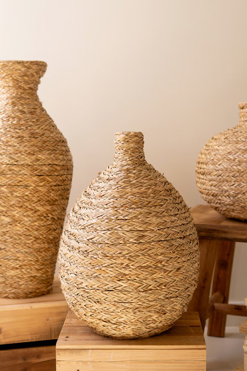 Natural Seagrass Vessel Vases