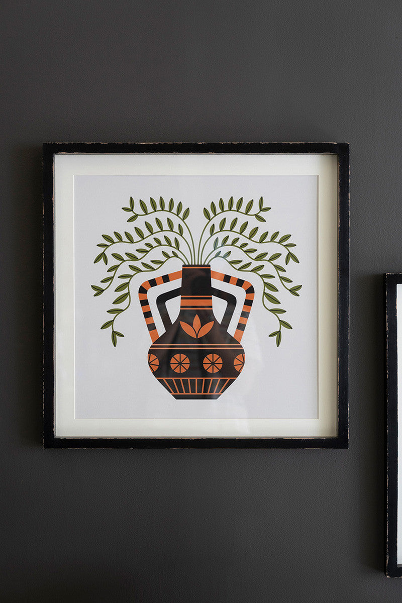 Framed Vases with Foliage Wall Prints