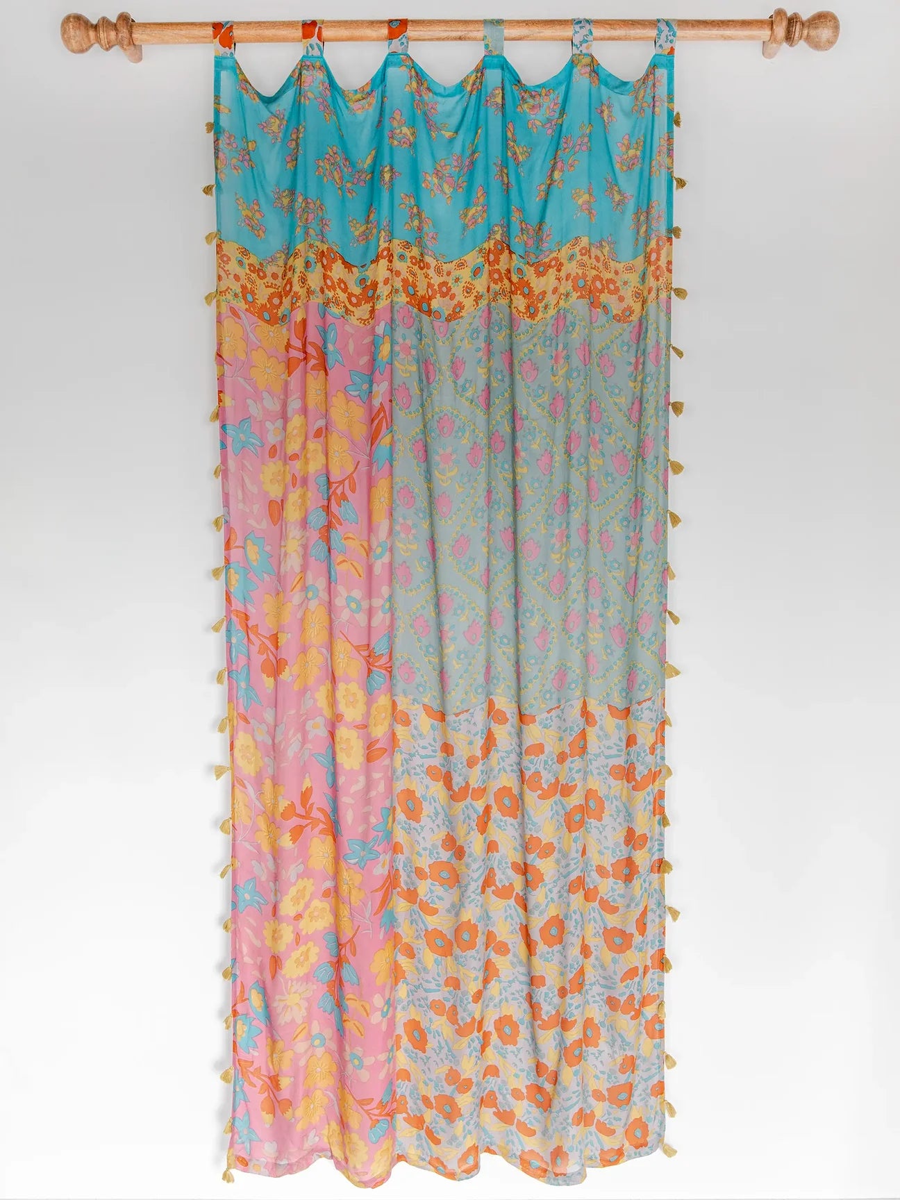 Printed Curtain Panel - Teal