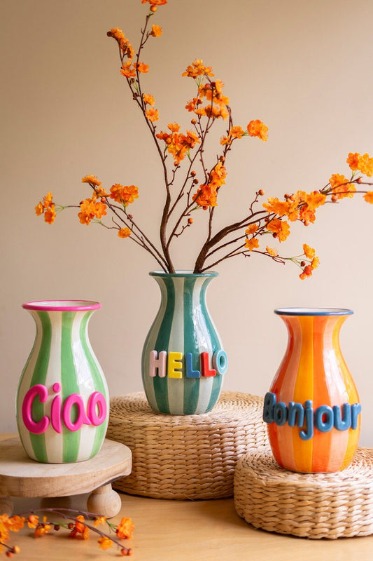 Ceramic "Hello" Vases