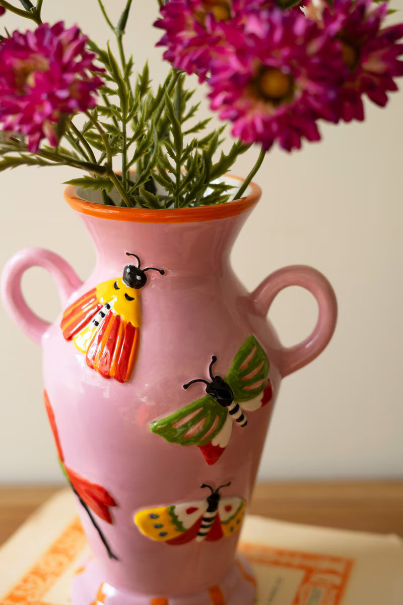 Ceramic Butterfly and Moth Vases
