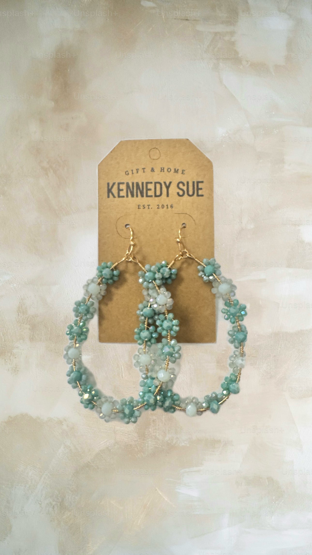 Beaded Flower Teardrop Earrings