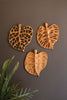 Carved Teakwood Leaves Wall Art