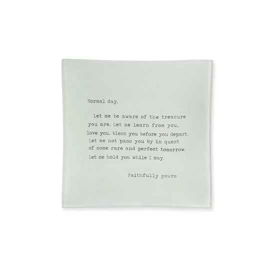 Normal Day (Mary Jean's Poem) Small Decoupage Plate