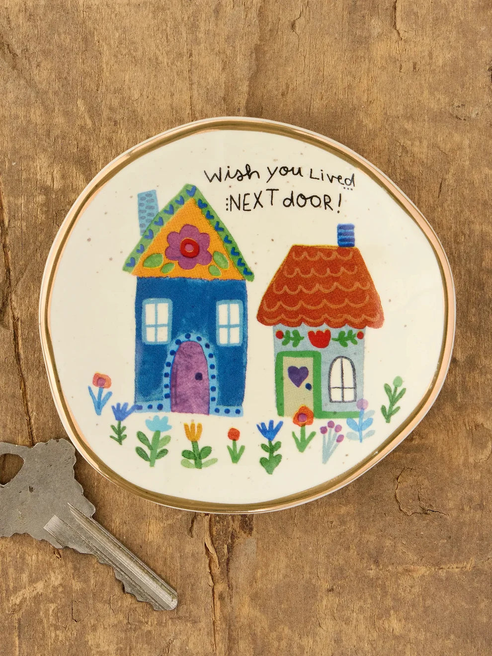 Artsy Ceramic Trinket Dish - Wish You Lived Next Door