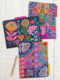 Colorful File Folders- Navy Folk Flower