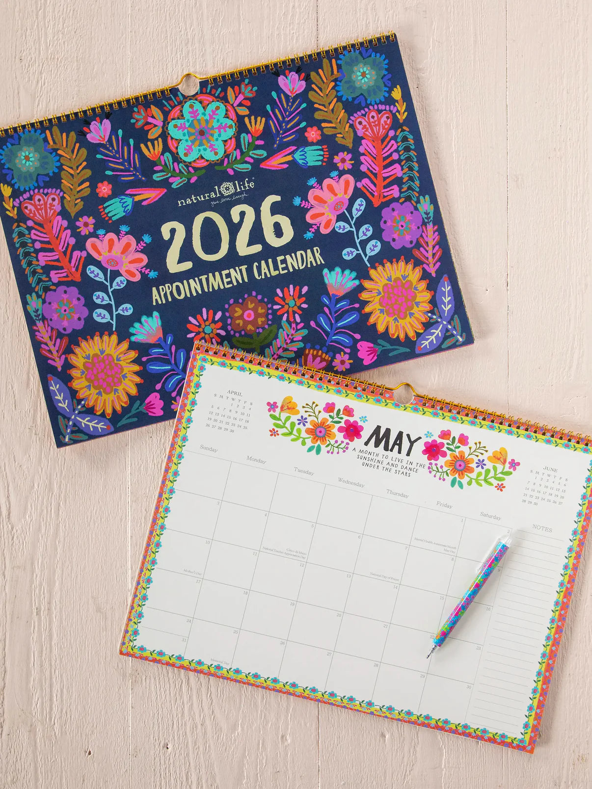 2026 Appointment Calendar - Blue Folk Flower