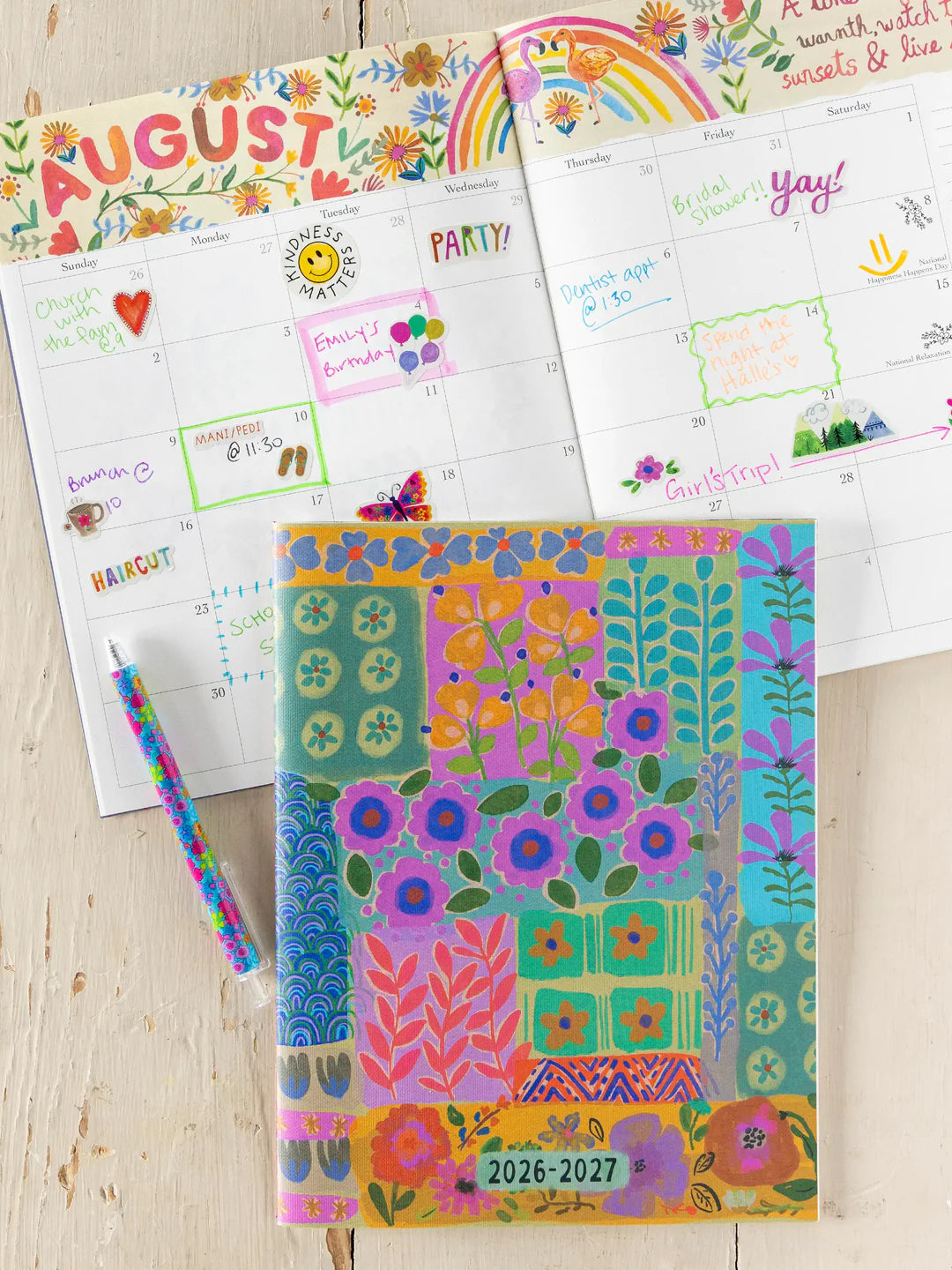 2026-27 Academic Planner-Turquoise Patchwork