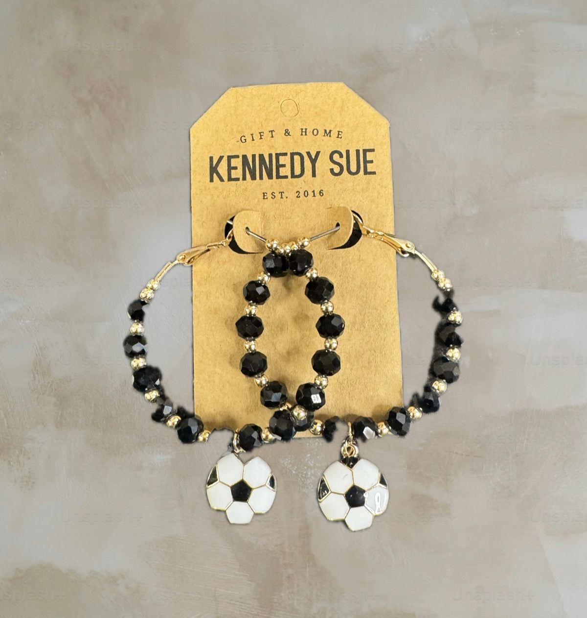 Sports Theme Hoop Charm Earrings