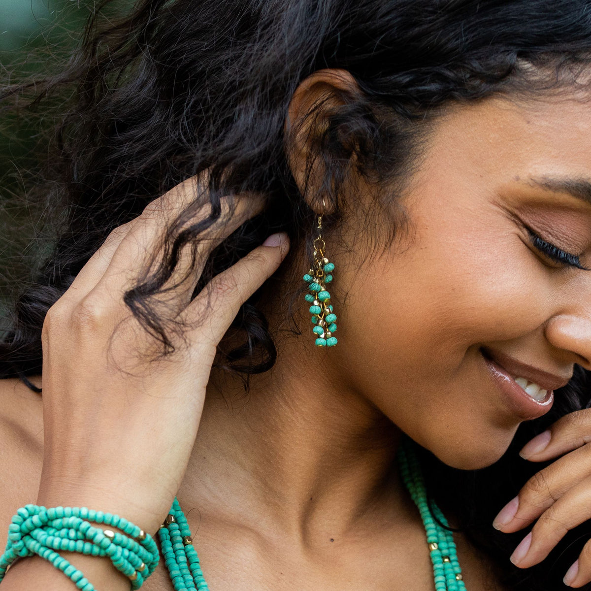 Sachi Chromatic Dangle Earrings, Multiple Colors