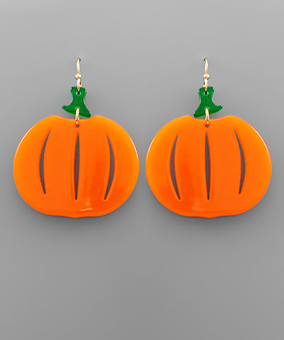 Acrylic Pumpkin Earrings