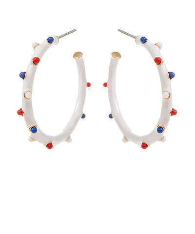 Patriotic Color Enamel Hoops