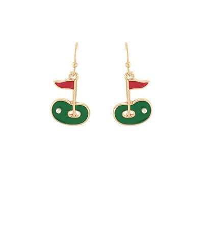 Golf Enamel Drop Earrings