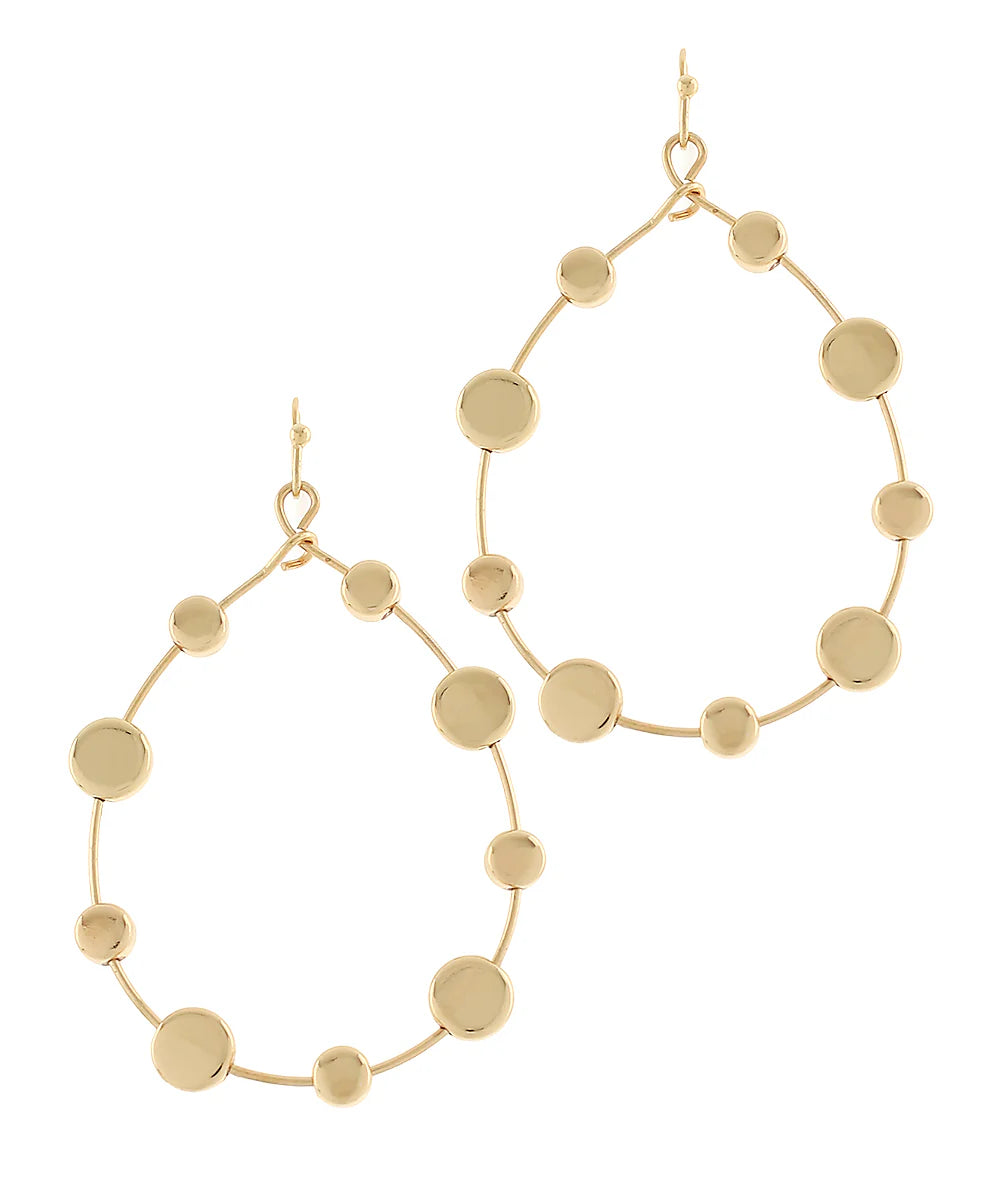 Teardrop Outline Disk Station Earrings